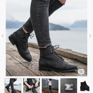 Captain Thursday Boot Co.  Black Lace-Up Boots